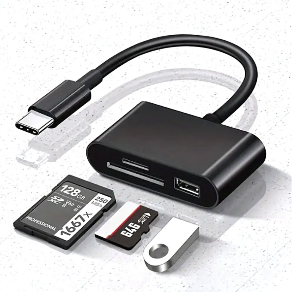 USB-C SD Card Reader Adapter for Android Apple MacBook Phones Cameras SDHC New